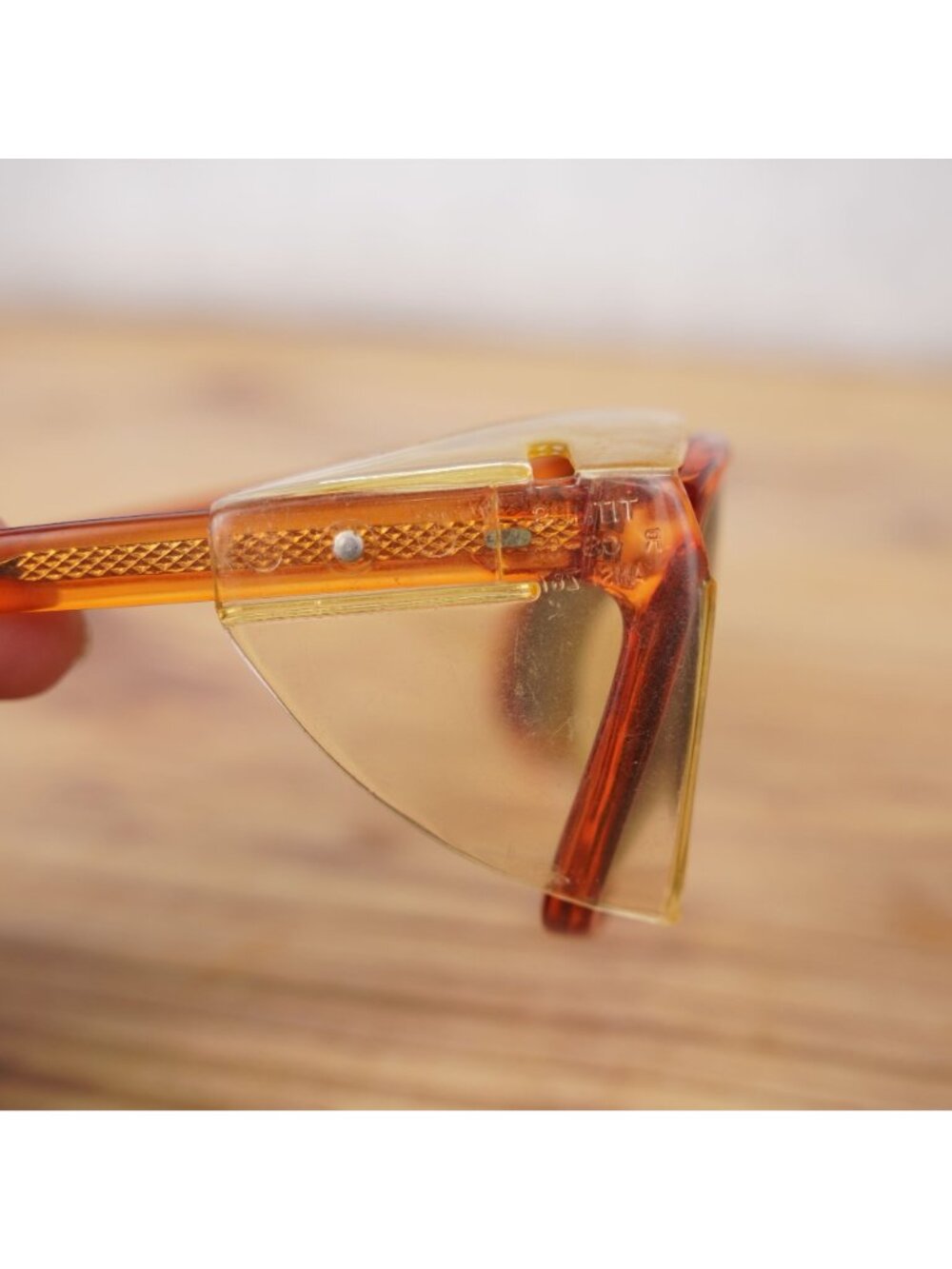 Vintage Titmus Z87 Safety Glasses Frame w Side Shields Brown Plastic Hong Kong - Picture 11 of 13